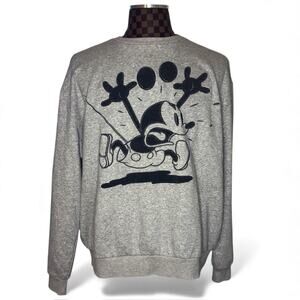 Disney Store Mickey Mouse Greyscale Sweatshirt Size Large Crewneck Pullover